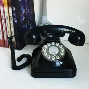 Vintage Black Push-Button Telephone Classic Landline Desk Phone