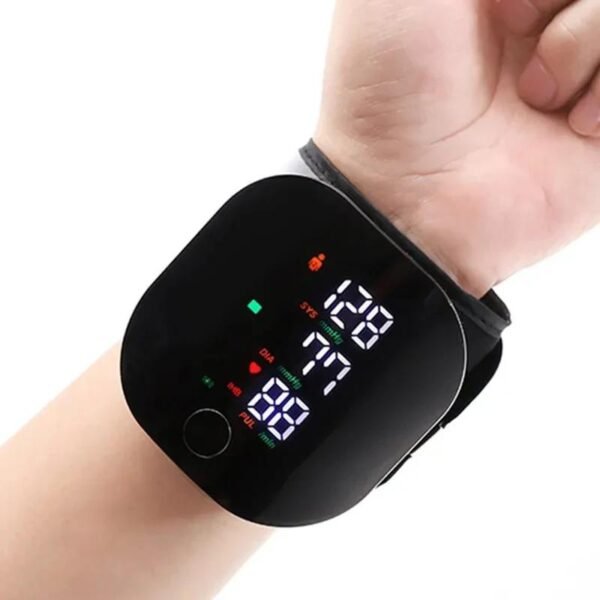 LED Wrist Blood Pressure and Heart Rate Monitor USB Fast-Charging Tonometer