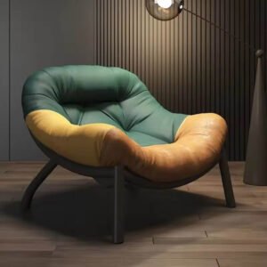 High Rebound Cowhide Leisure Sofa Italian Minimalist Light Luxury Living Room Chair