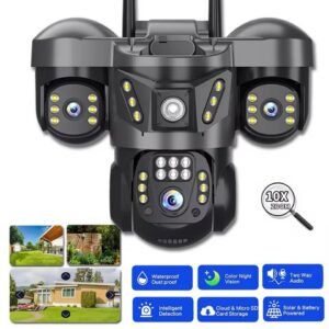 Triple Screen 15MP Security Camera Waterproof Wireless Outdoor IP Cam
