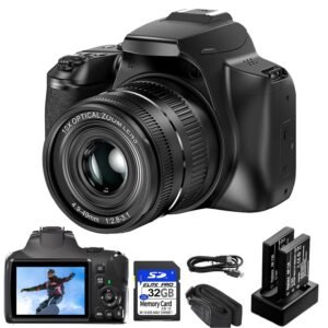 4K SLR Digital Video Camera 64MP Webcam and Photography Camcorder for Content Creators