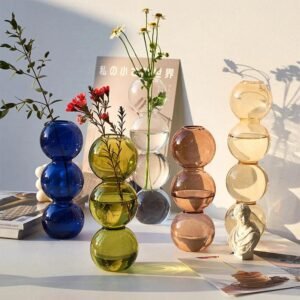 Nordic Glass Flower Vase Modern Home Decor Terrarium for Living Room