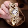 Elegant Waterproof Diamond Inlaid Quartz Bracelet Watch for Women Stylish Gift Idea