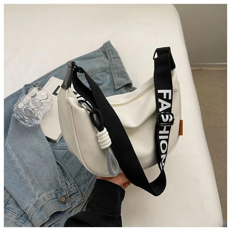 2025 New Fashion Crossbody Bag Simple Wide Shoulder Strap Design Single Shoulder Bag Original Style Commuting Dumpling Women Bag