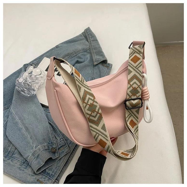 2025 New Fashion Crossbody Bag Simple Wide Shoulder Strap Design Single Shoulder Bag Original Style Commuting Dumpling Women Bag