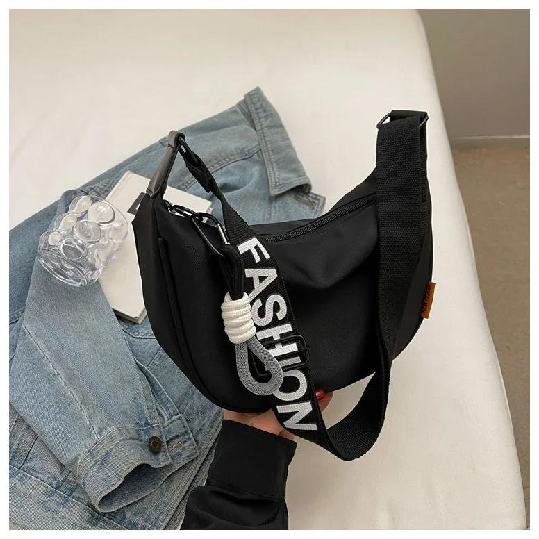 2025 New Fashion Crossbody Bag Simple Wide Shoulder Strap Design Single Shoulder Bag Original Style Commuting Dumpling Women Bag
