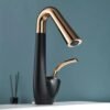 Brass Basin Faucet Single Lever Black Rose Gold Bathroom Hot and Cold Deck Mounted Mixer Tap