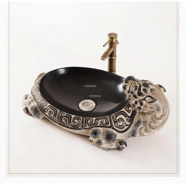 Nordic Resin Bathroom Sinks Creative Bathroom Washbasin Countertop Basin Modern Light Luxury Hotel Apartment washing Basin X